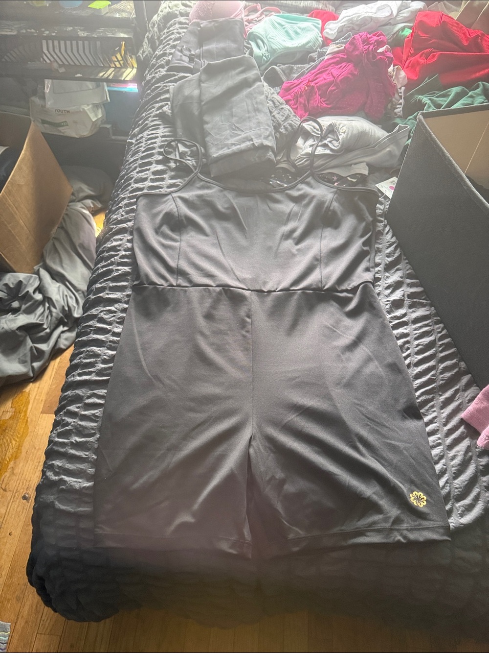 Pro Player Black Romper with Spaghetti Straps